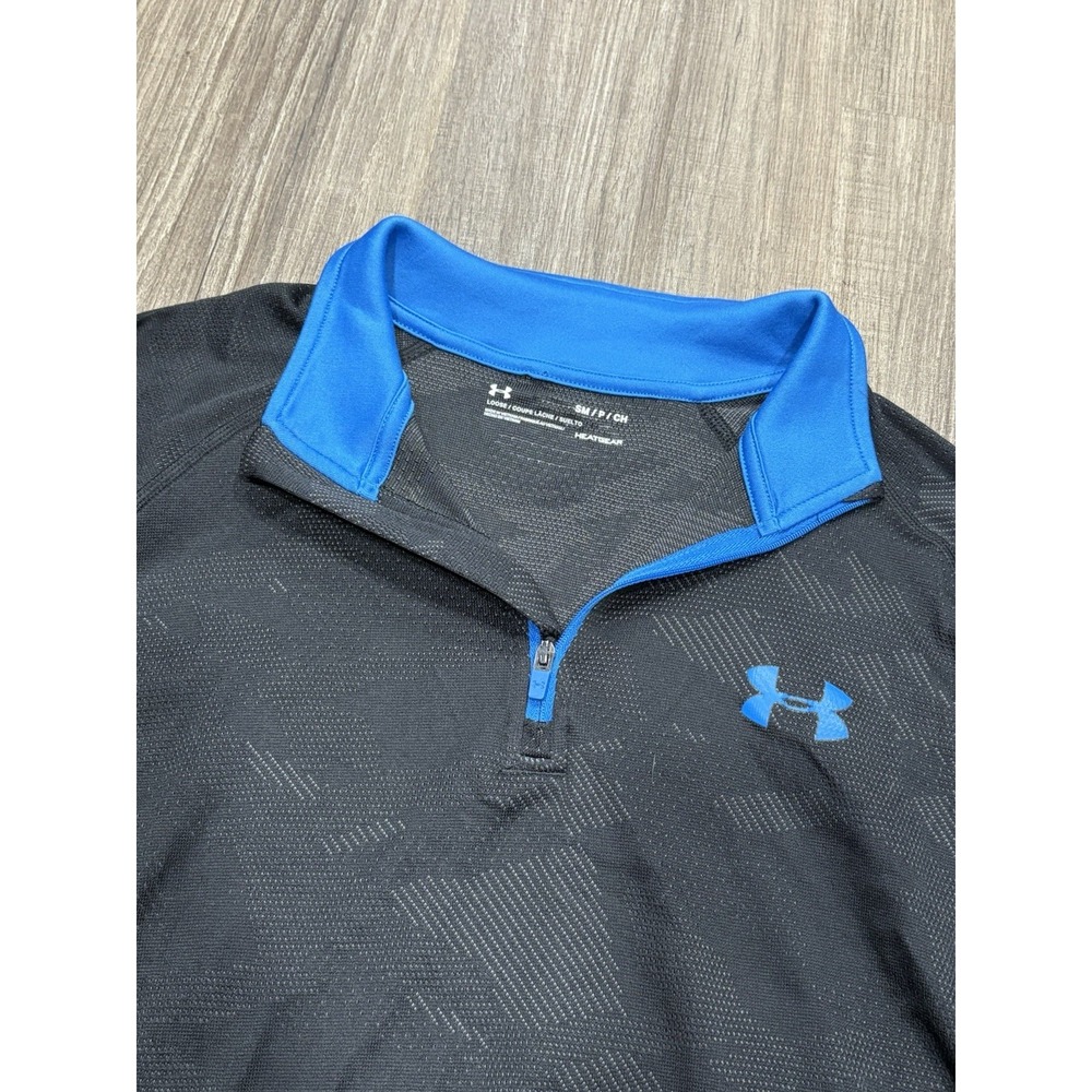 Under Armour Pullover Black‎ Camo Mens Quarter Zip 1/4 Size Small Heat Gear